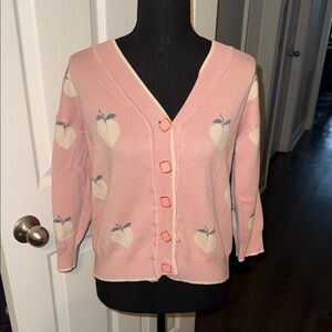 🖤TEMU PINK PEACH 3/4 SLEEVE CARDIGAN SIZE S🖤